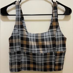 Plaid crop tank top